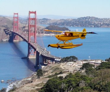 Seaplane flight air tour over San Francisco & Alcatraz